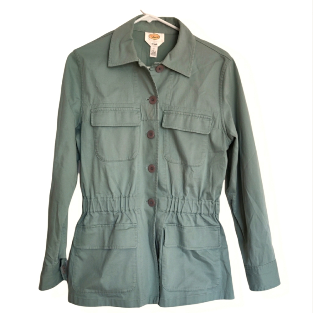 Talbots Size S Sage Green Military Jacket